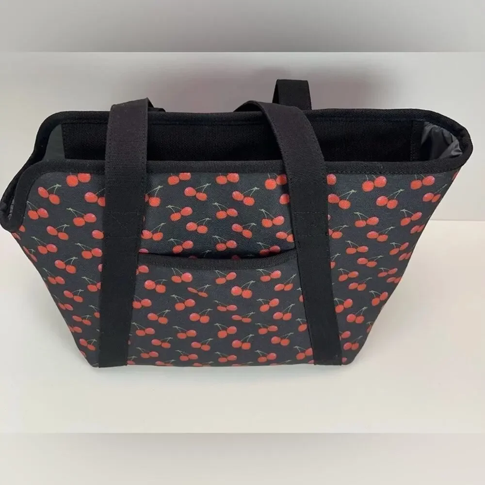 NEW BETSEY JOHNSON TSA-compliant pet carrier 16 LBS RED BLACK CHERRY PRINT BAG